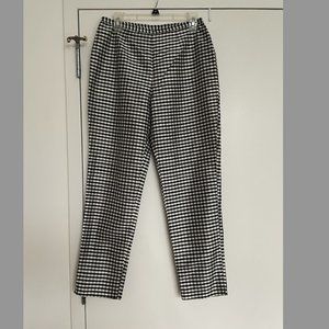 Ralph Lauren high-waisted black and white checkered silk pants